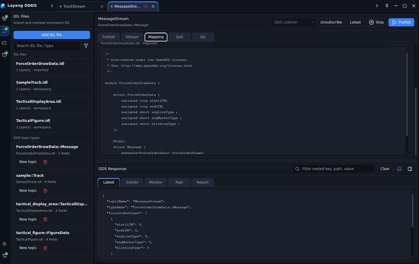 Layang ODDS IDL upload and mapping screenshot