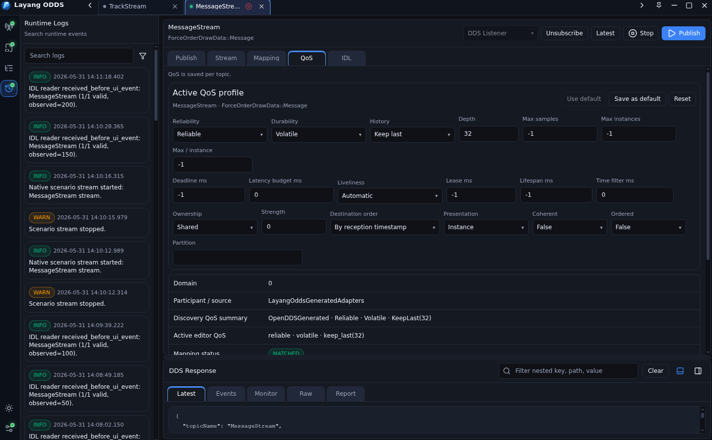Layang ODDS QoS editor screenshot